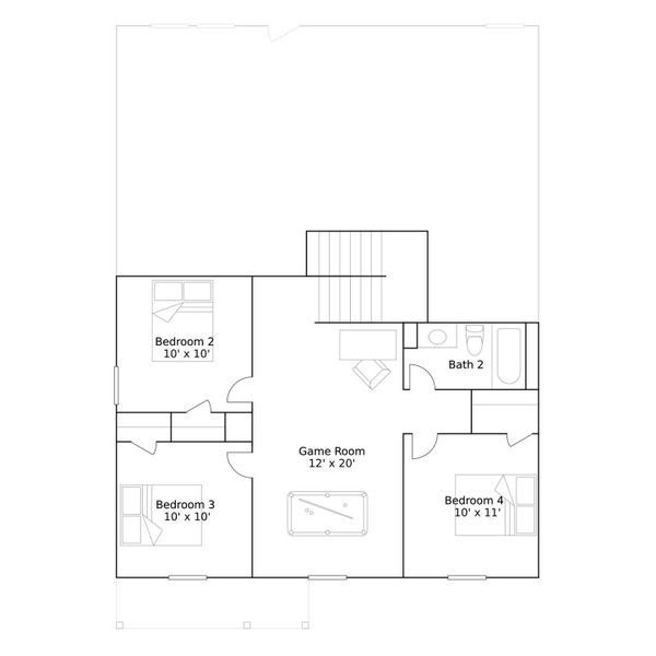 2D floor plan layout of this home in Monarch Landing, Needville, TX (Image 2). 2D floor plan layout of this home in Monarch Landing, Needville, TX (Image 2).