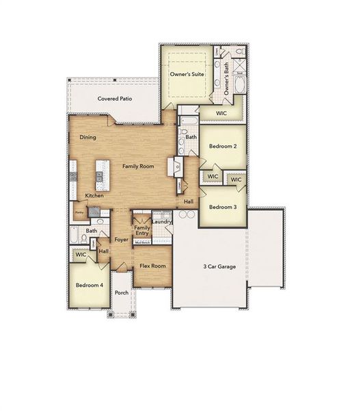 2D floor plan layout of this home in Fairview Meadows, New Fairview, TX (Image 3).