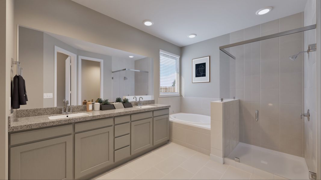 Furnished interior view inside a new home in Sunterra 40, Katy (Image 26).