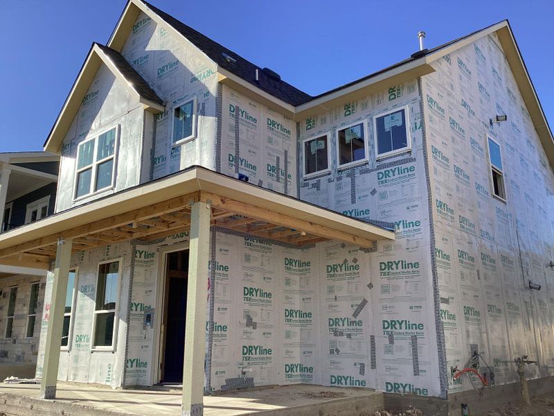 In-progress construction of a new home in The Cottages at Lariat, Liberty Hill, TX (Image 29). In-progress construction of a new home in The Cottages at Lariat, Liberty Hill, TX (Image 29).