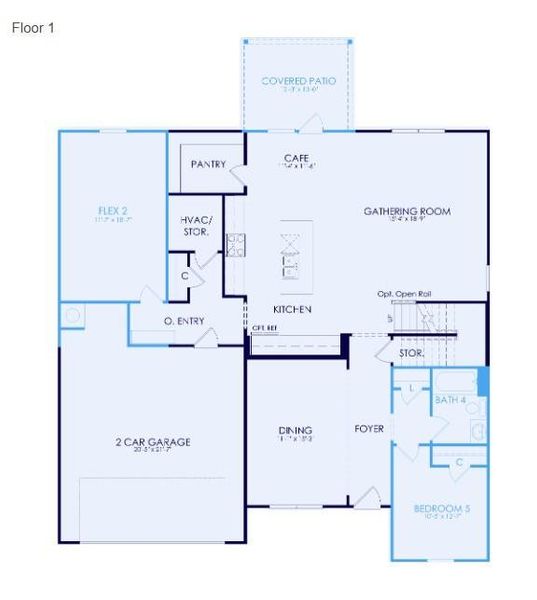 2D floor plan layout of this home in Hamilton Place, Cartersville, GA (Image 3).