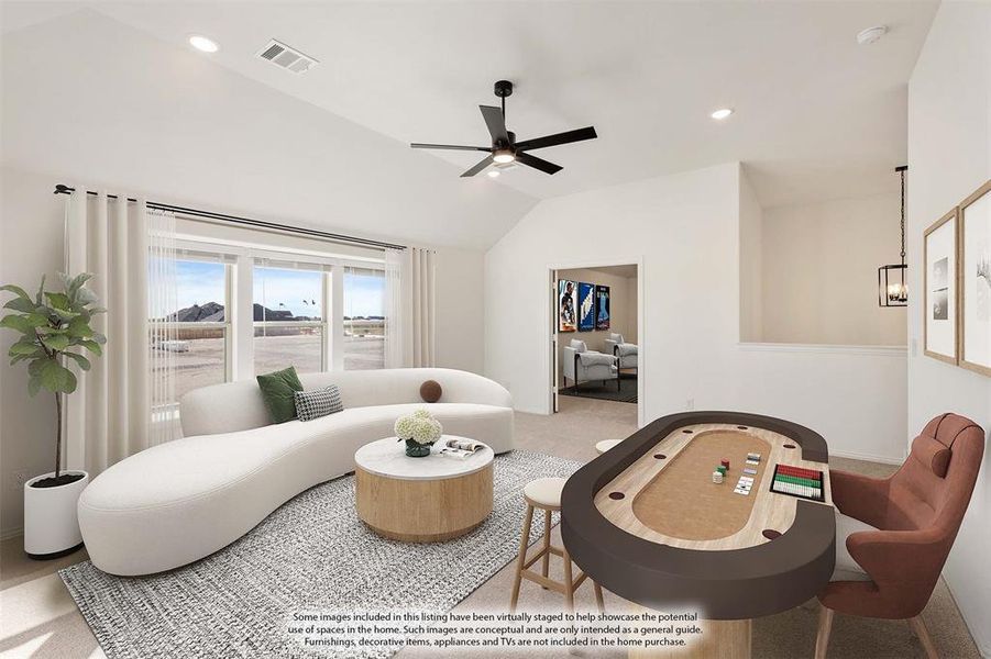 Furnished interior view inside a new home in Meadow Vista 60-65, Anna (Image 6). Furnished interior view inside a new home in Meadow Vista 60-65, Anna (Image 6).