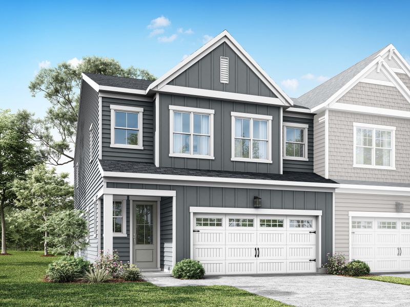 Representative exterior photo of a completed home built from the Silas by Tri Pointe Homes in The Townes at Willow Park, Cary, NC (Image 12).