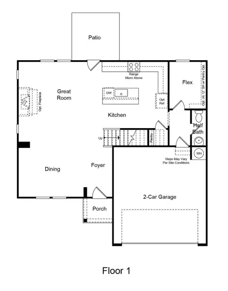 2D floor plan layout of this home in Windance Lake, Loganville, GA (Image 3).