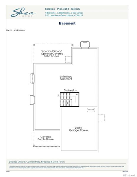 2D floor plan layout of this home in Harmony at Solstice, Littleton, CO (Image 4).