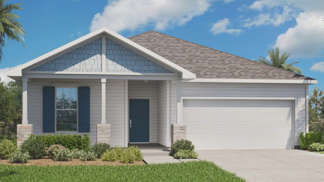 Representative exterior photo of a completed home built from the Merritt by DRB Homes in Panther Creek, Jacksonville, FL (Image 5).