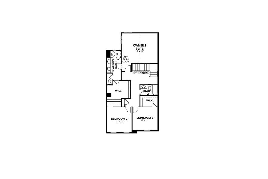 2D floor plan layout for the Superior 3 by Brightland Homes in Westerly - Townhomes, Erie, CO (Image 5).