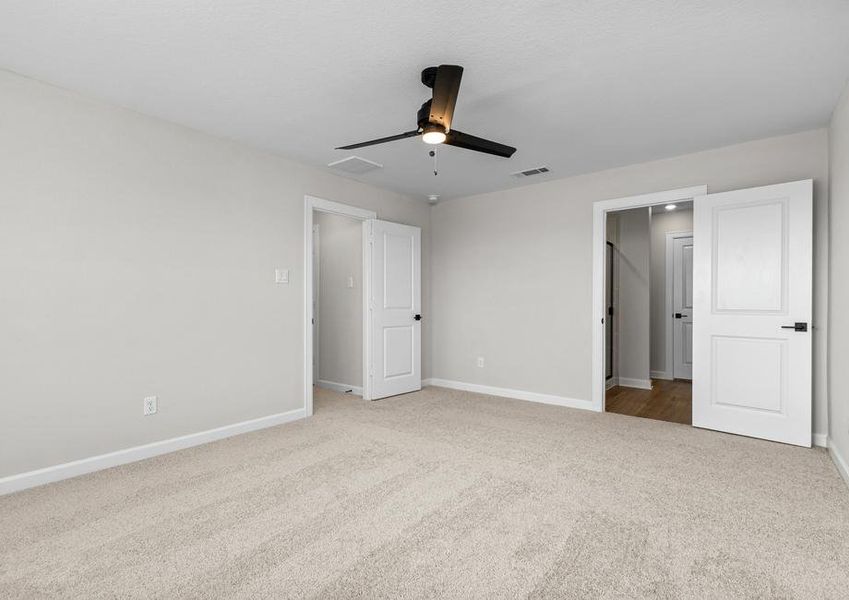 The master suite has a private master bath and large walk-in closet!