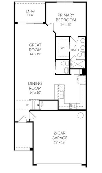 2D floor plan layout for the Sago - Villas by Dream Finders Homes in Brook Forest - Villas, St. Augustine, FL (Image 5). 2D floor plan layout for the Sago - Villas by Dream Finders Homes in Brook Forest - Villas, St. Augustine, FL (Image 5).