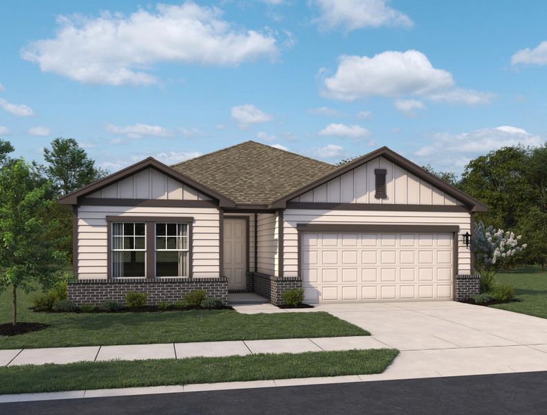 Representative exterior photo of a completed home built from the Hayes by Ashton Woods in Cordova Trails, Seguin, TX (Image 2).