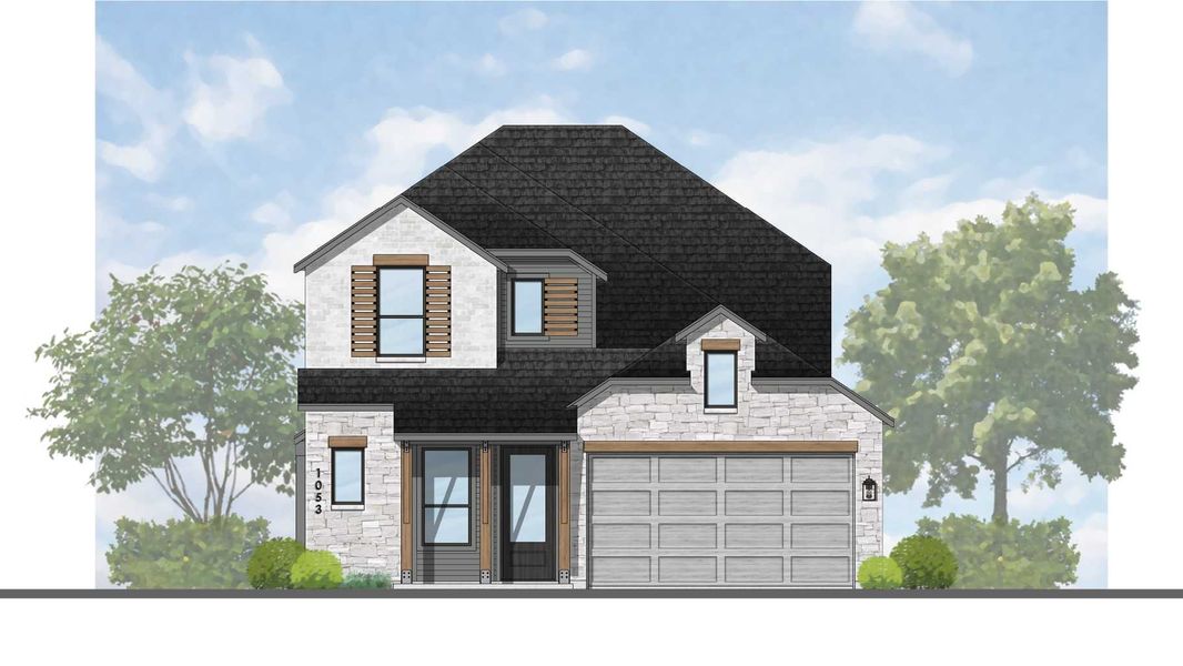 Representative rendering of the exterior for the Martin Plan by Highland Homes (Image 19). Representative rendering of the exterior for the Martin Plan by Highland Homes (Image 19).