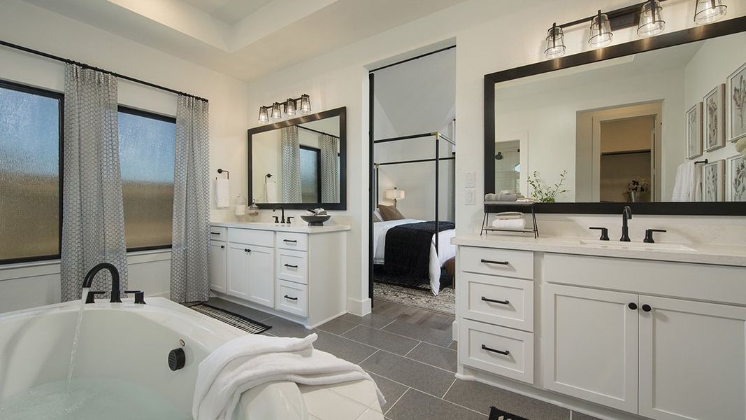 Furnished interior view inside a new home in 6 Creeks, Kyle (Image 13).