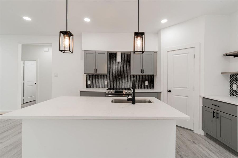 The venthood is in the process of being installed.