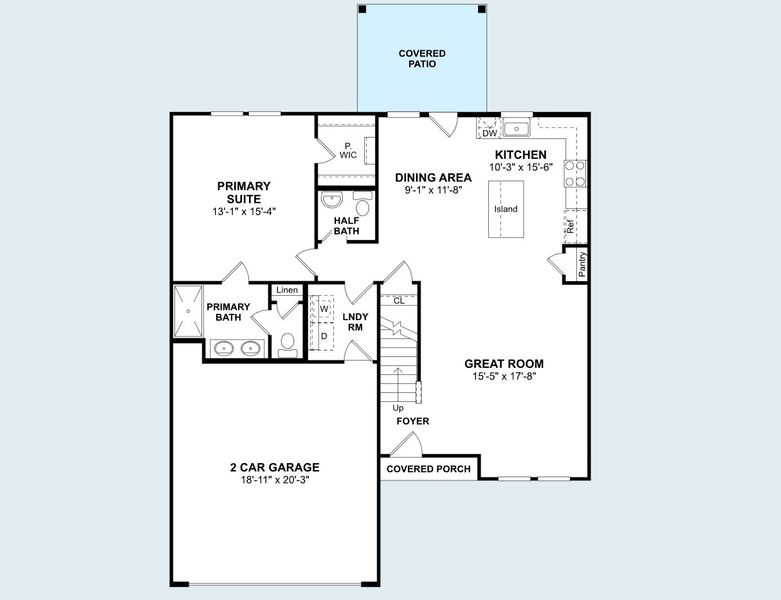 2D floor plan layout of this home in Aspire at River Ranch Trails, Dayton, TX (Image 22).