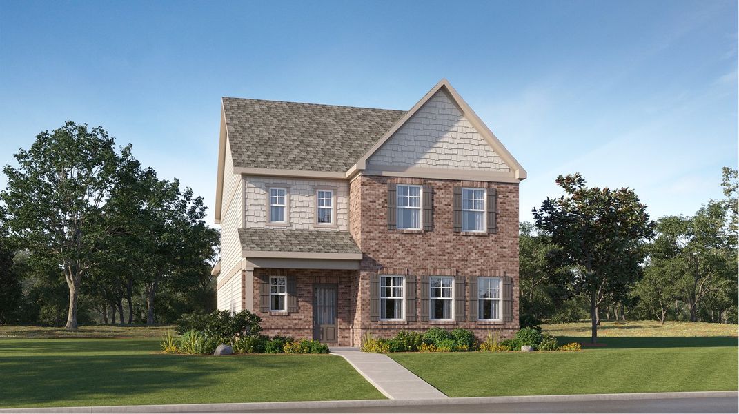 Front exterior of a home in the Forrest Crossing: Forrest Crossing Single Family community, located in Woodstock, GA (Image 4).