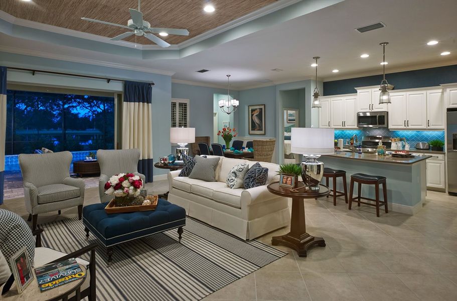 Representative furnished interior of a home built from the Bright Meadow 2 by Neal Communities in Grand Palm, Venice (Image 6).