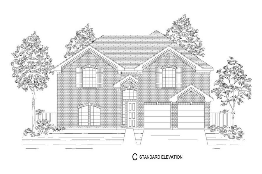 Representative rendering of the exterior for the Brentwood 45 3F (w/Media) by First Texas Homes (Image 7). Representative rendering of the exterior for the Brentwood 45 3F (w/Media) by First Texas Homes (Image 7).