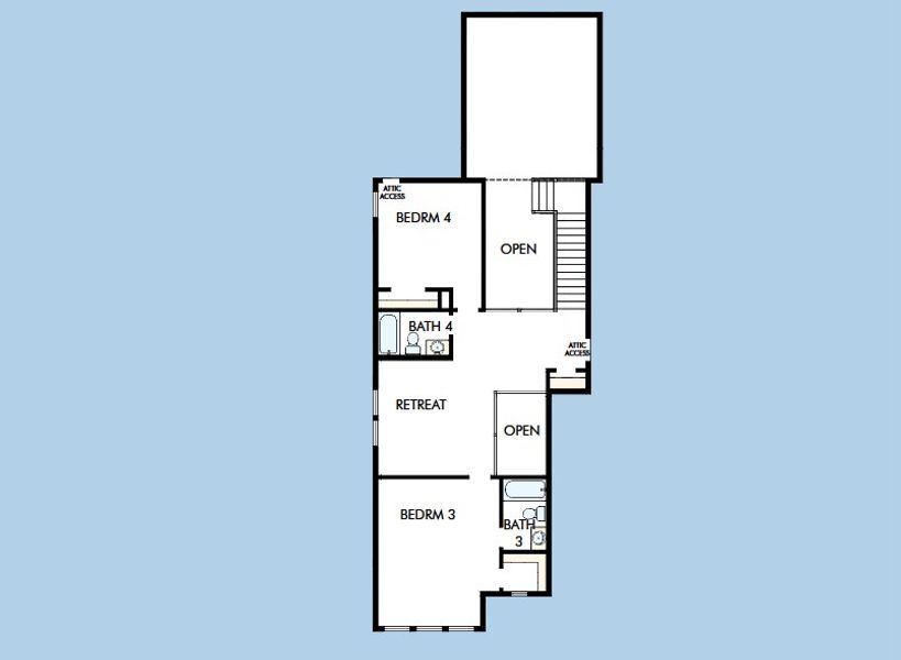 2D floor plan layout for the The Rayne by David Weekley Homes in Furst Ranch, Bartonville, TX (Image 4).