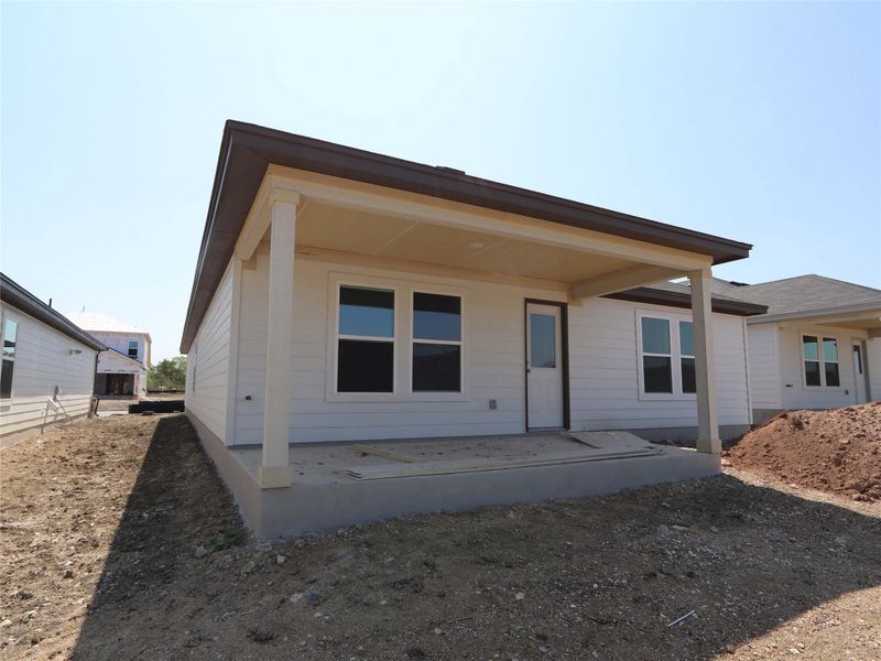 Exterior details and patio area of a home in Marble Creek Crossing, Austin (Image 10). Exterior details and patio area of a home in Marble Creek Crossing, Austin (Image 10).