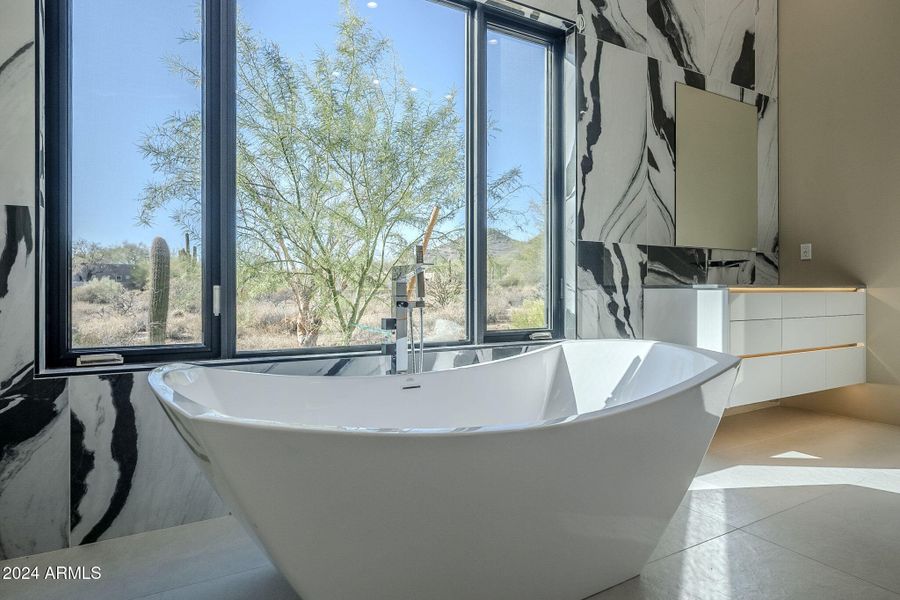 Large soaking tub