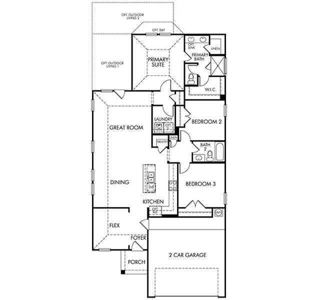 2D floor plan layout of this home in Royal Crest, San Antonio, TX (Image 3).
