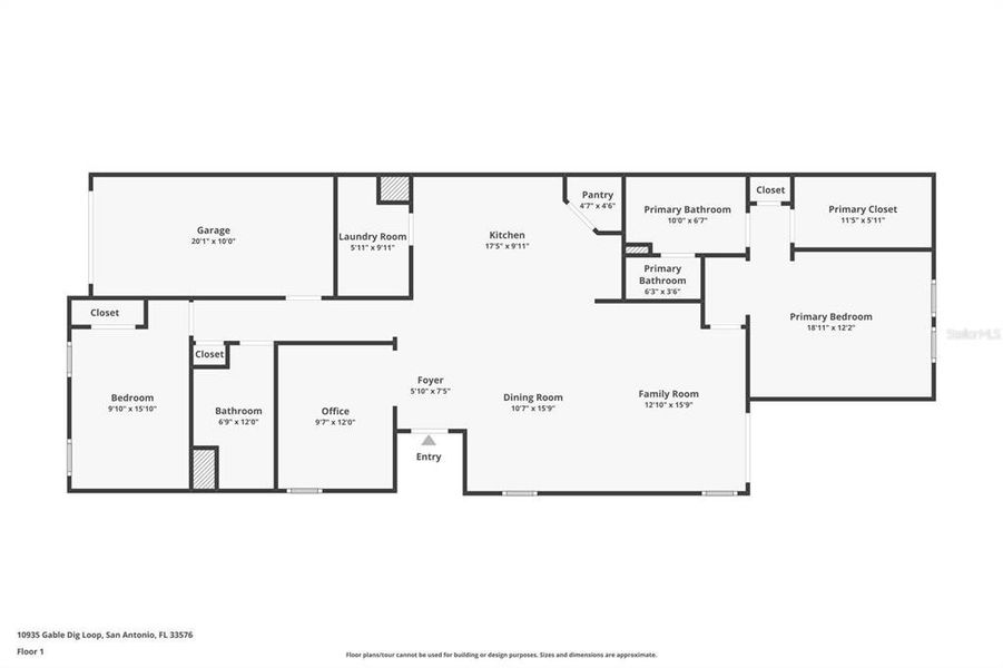 2D floor plan layout of this home in , San Antonio, FL (Image 3).