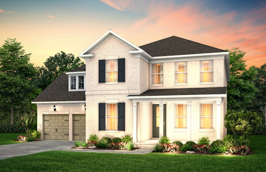 Front exterior of a new home in Durham Farms, Hendersonville, TN, highlighting curb appeal (Image 2).