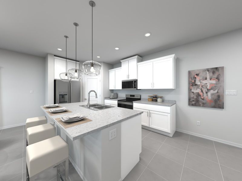 Virtual rendering of kitchen in Enzo floorplan