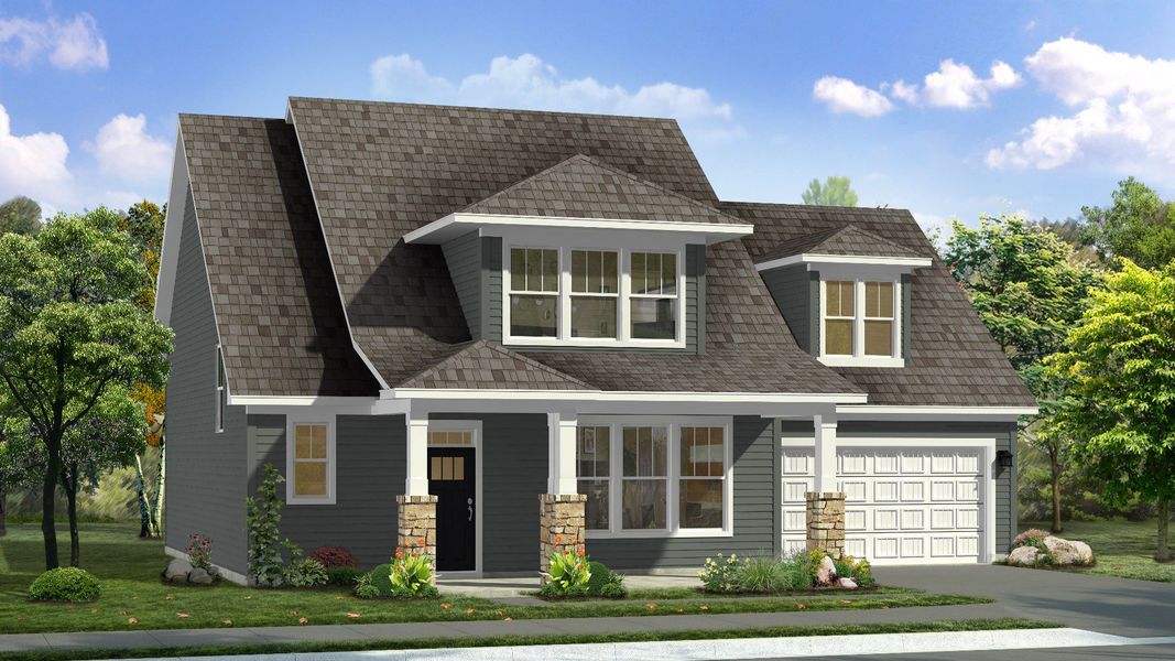 Representative exterior photo of a completed home built from the Sutherland by DRB Homes in Rosemary Grove, Greenville, SC (Image 24).