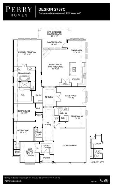 2D floor plan layout of this home in Colton 55', Montgomery, TX (Image 5).