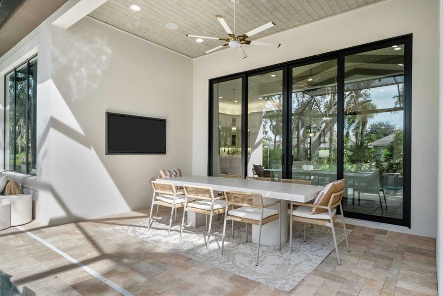 2D floor plan layout for the Indigo by GHO Homes in Seaglass, Vero Beach, FL (Image 45).