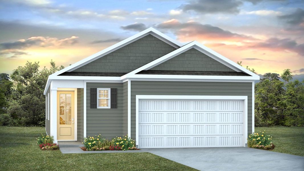 Representative exterior photo of a completed home built from the ALLEX by D.R. Horton in Mariners Reach, Bolivia, NC (Image 2).