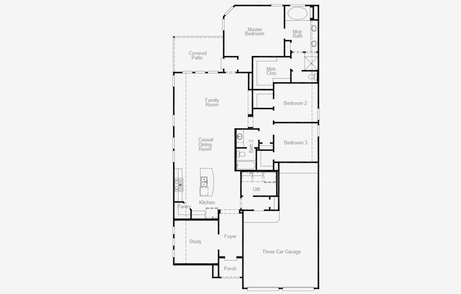 2D floor plan layout for the Anton by Coventry Homes in Trinity Falls 50', McKinney, TX (Image 3).