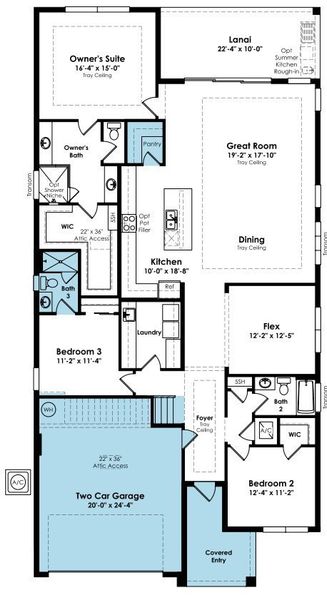 2D floor plan layout of this home in Cove Royale, Stuart, FL (Image 2).