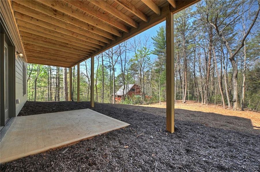 Exterior details and patio area of a home in , Ellijay (Image 28).