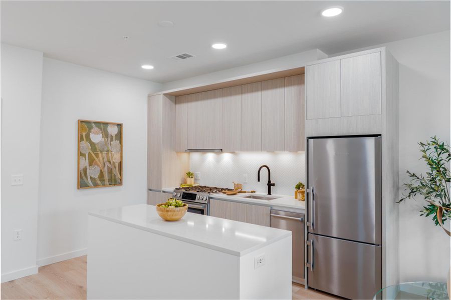 Furnished interior view inside a new home in One Oak, Austin (Image 11). Furnished interior view inside a new home in One Oak, Austin (Image 11).