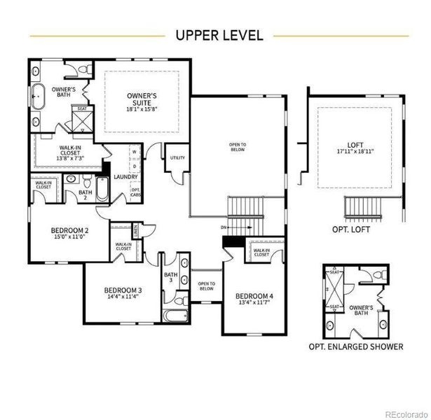 2D floor plan layout of this home in Montaine, Castle Rock, CO (Image 4).