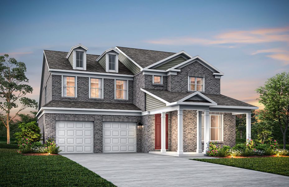 Representative exterior photo of a completed home built from the Moorpark by Pulte Homes in Devonshire, Mount Juliet, TN (Image 1). Representative exterior photo of a completed home built from the Moorpark by Pulte Homes in Devonshire, Mount Juliet, TN (Image 1).