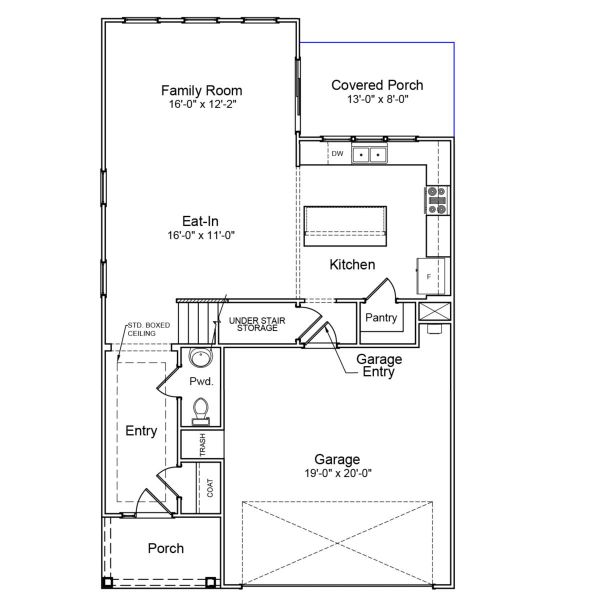2D floor plan layout of this home in Renaissance at White Oak, Garner, NC (Image 3).