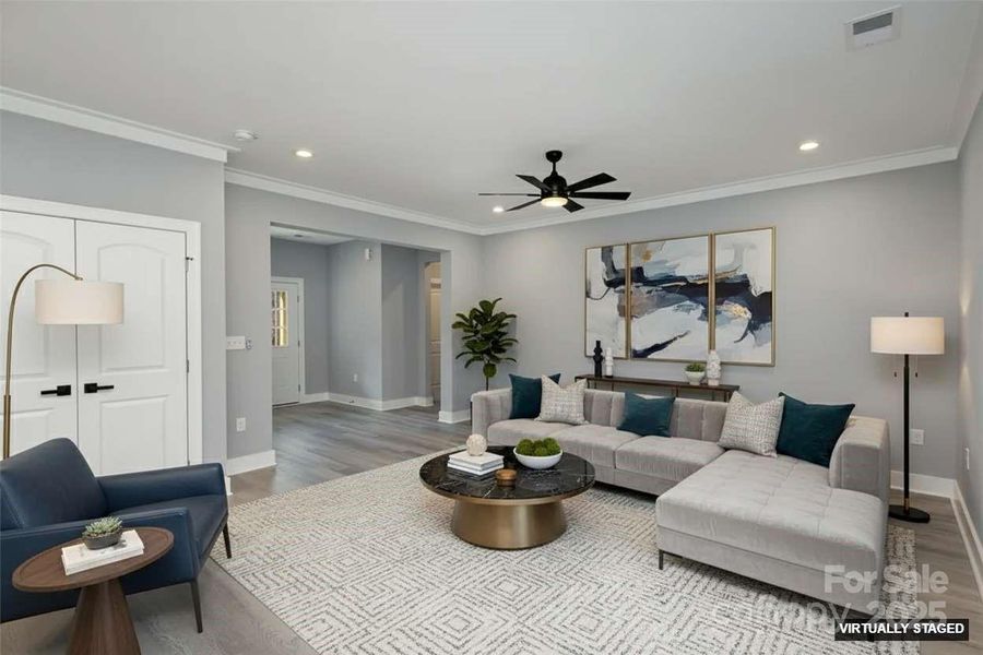 Virtually staged Living room