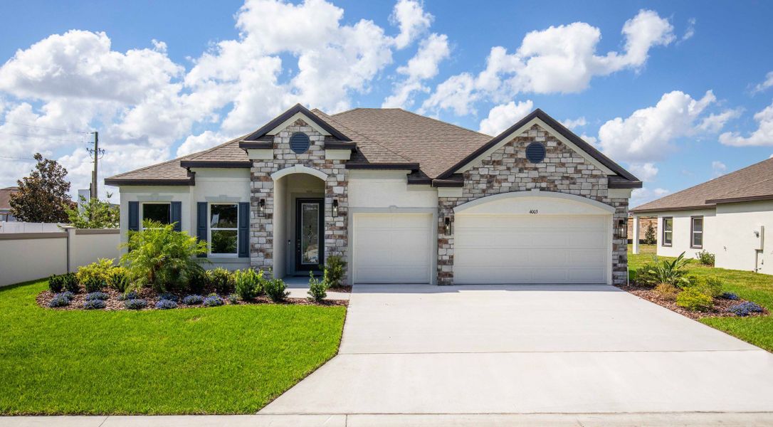 Representative exterior photo of a completed home built from the Sheffield by Maronda Homes in Applewood Reserve, Lakeland, FL (Image 20).