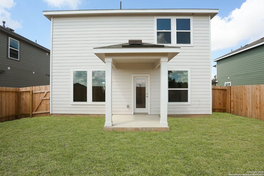 Front exterior of a new home in Fairway Crossing 40s, San Antonio, TX, highlighting curb appeal (Image 1).
