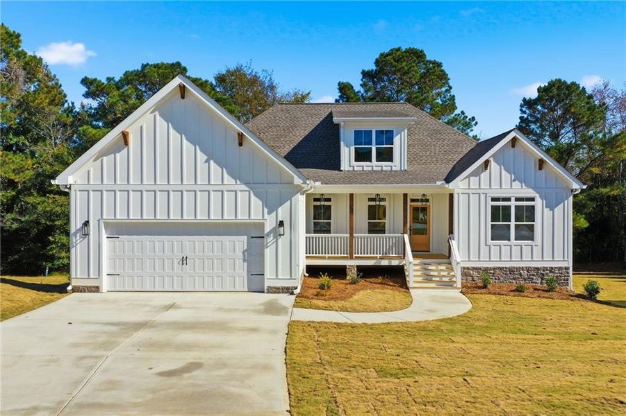Front exterior of a new home in , Calhoun, GA, highlighting curb appeal (Image 2). Front exterior of a new home in , Calhoun, GA, highlighting curb appeal (Image 2).