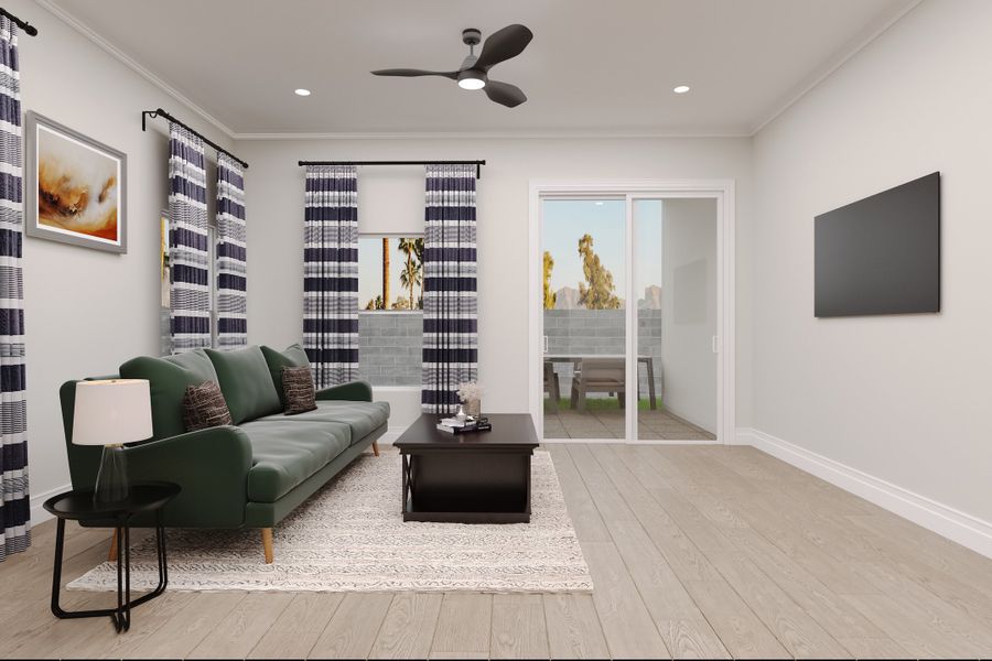 Representative furnished interior of a home built from the Fossil by Beazer Homes in Willows at Bella Vista Farms: Bella Vista Farms, San Tan Valley (Image 5). Representative furnished interior of a home built from the Fossil by Beazer Homes in Willows at Bella Vista Farms: Bella Vista Farms, San Tan Valley (Image 5).