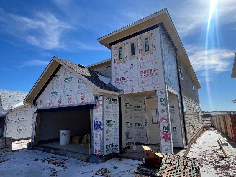 In-progress construction of a new home in Lariat, Liberty Hill, TX (Image 5).