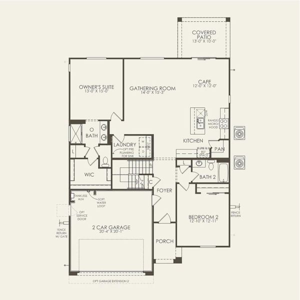 2D floor plan layout for the Starling by Pulte Homes in Alamar, Avondale, AZ (Image 4).