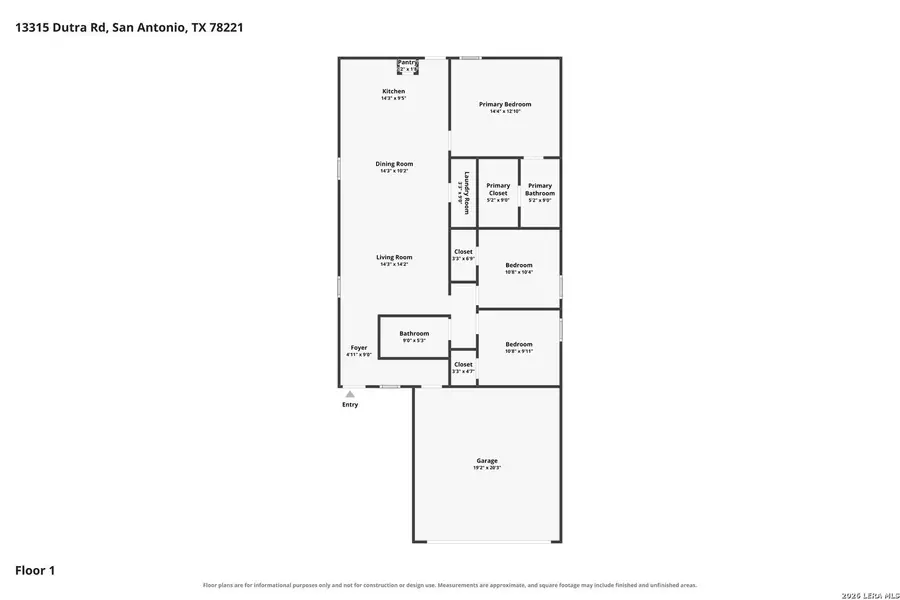 2D floor plan layout of this home in Mission del Lago, San Antonio, TX (Image 4).