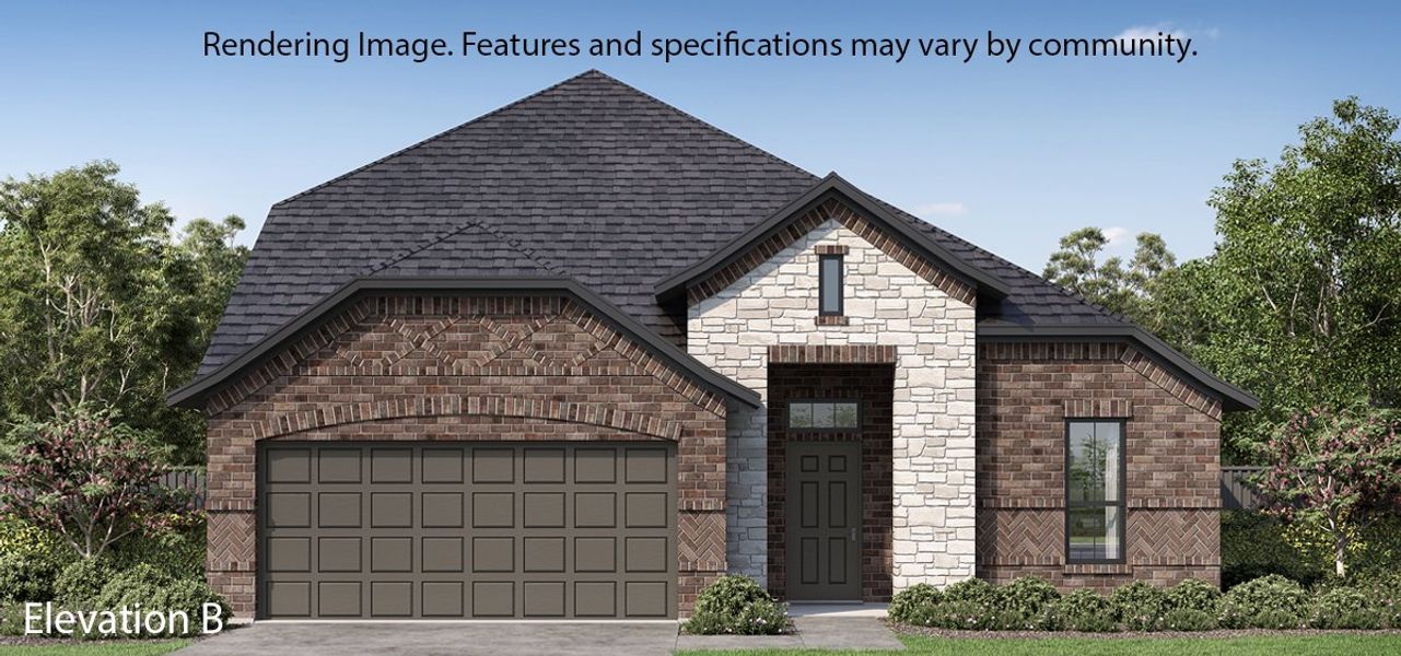 Front exterior of a new home in Summerwood, Red Oak, TX, highlighting curb appeal (Image 1). Front exterior of a new home in Summerwood, Red Oak, TX, highlighting curb appeal (Image 1).