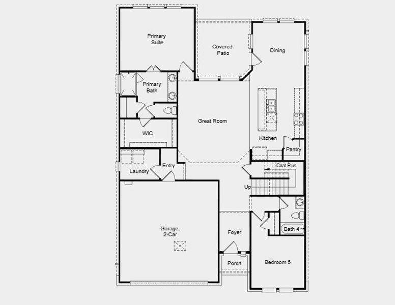 2D floor plan layout for the Saffron by Taylor Morrison in Ryehill, Rosenberg, TX (Image 4).
