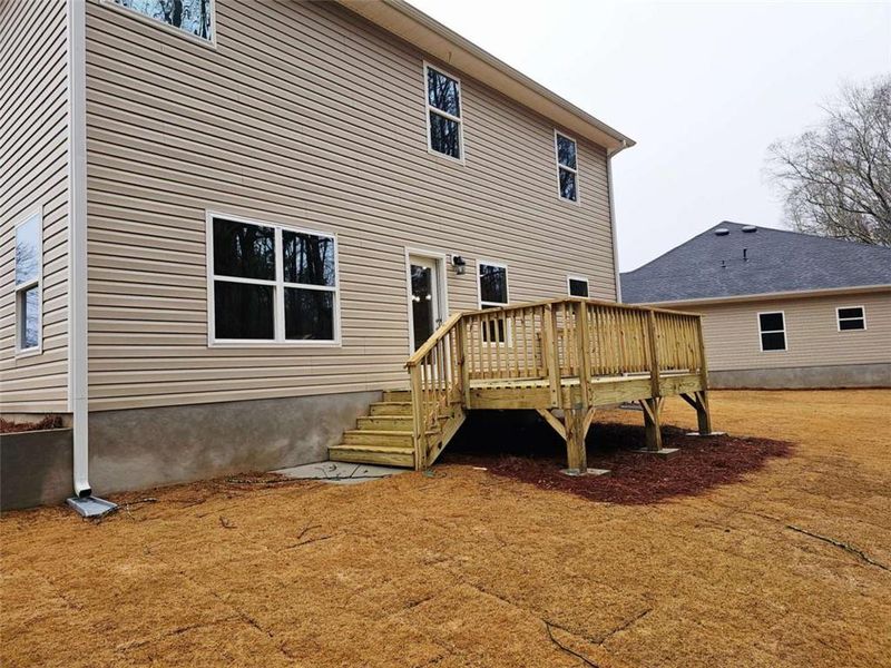Exterior details and patio area of a home in Scarlett Place, Bowdon (Image 3).